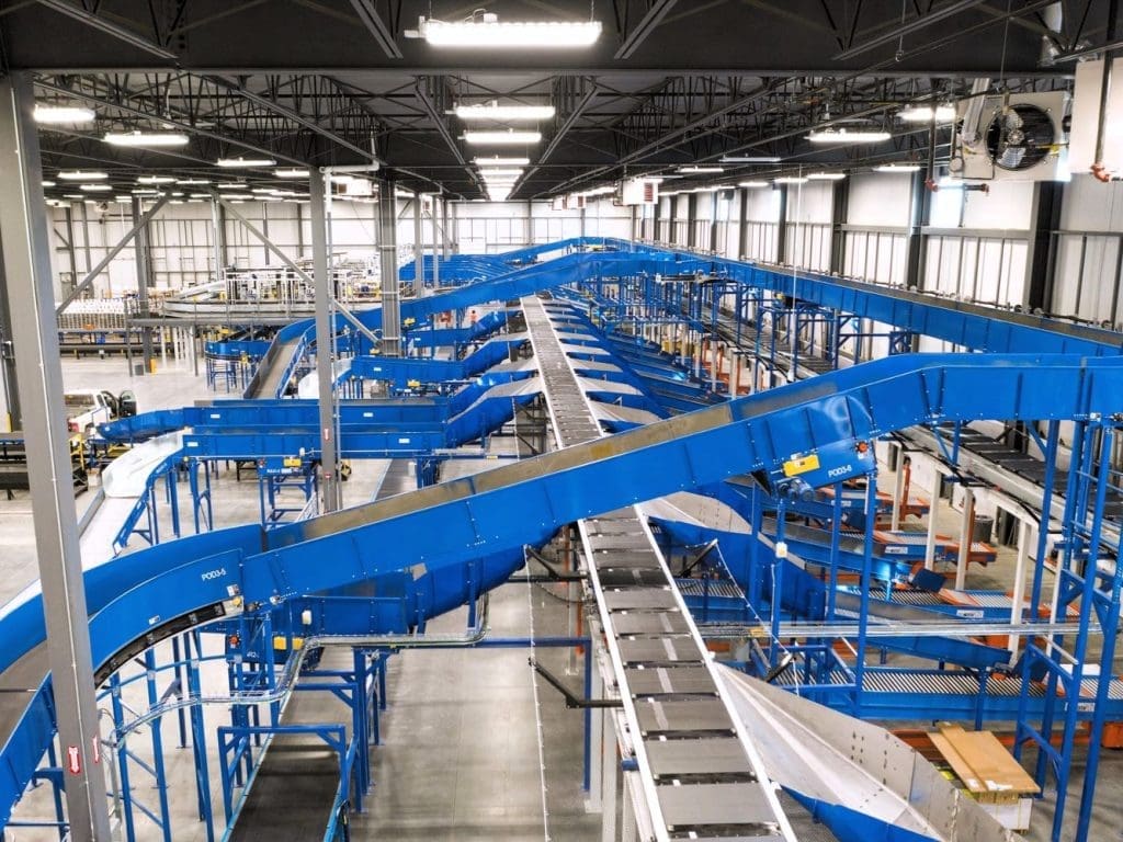 Interroll crossbelt sorter