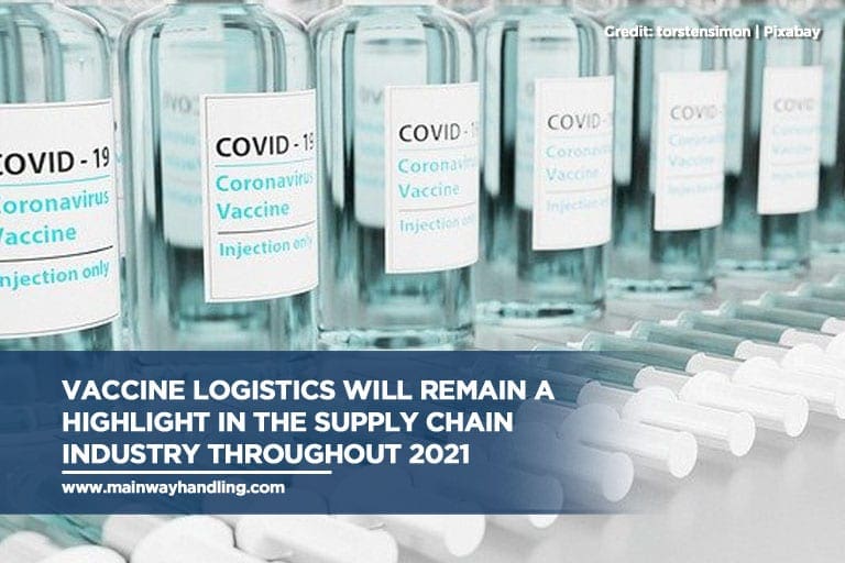 Vaccine logistics will remain a highlight in the supply chain industry throughout 2021